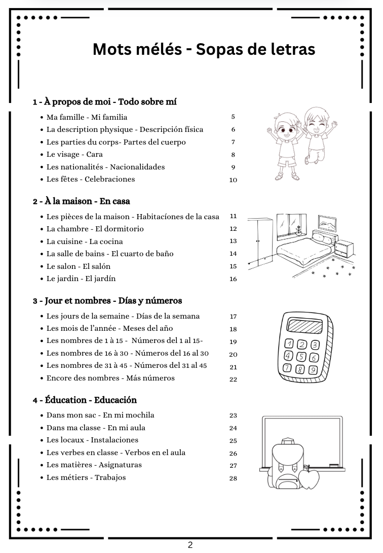 Mis sopas de letras Francés - Español