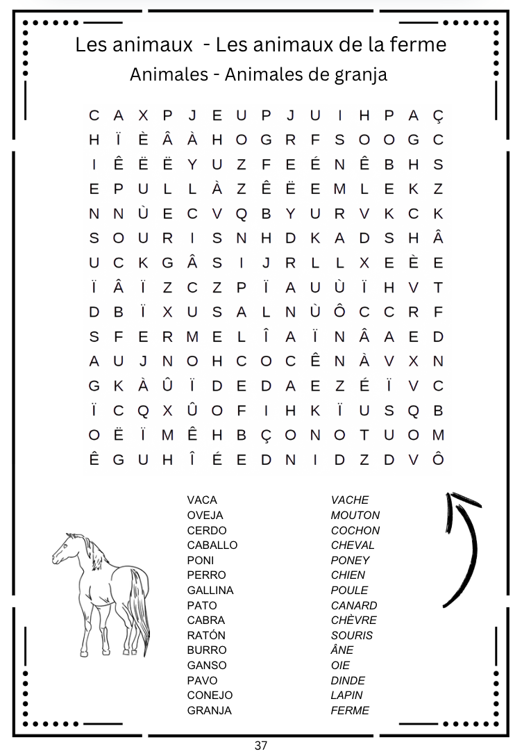 Mis sopas de letras Francés - Español