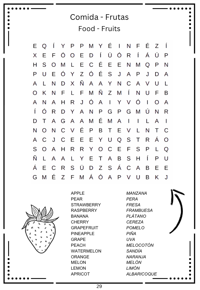My word search English - Spanish