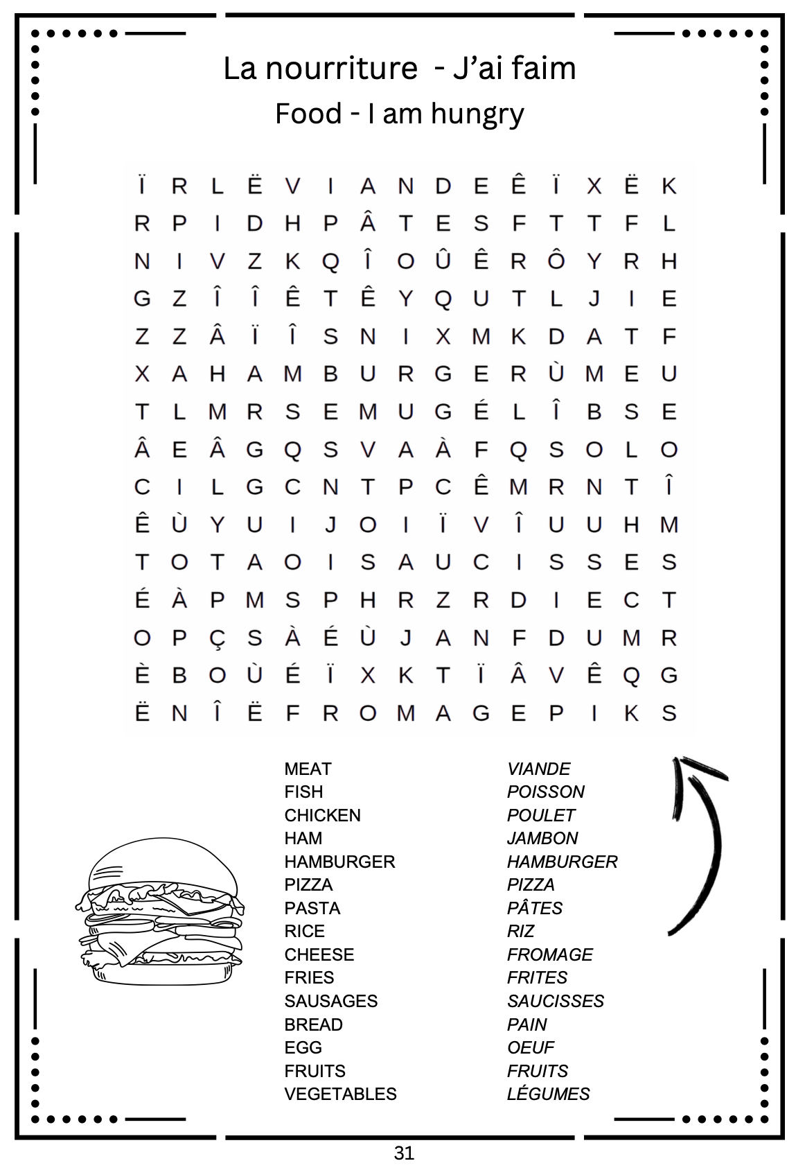 My word search English - French